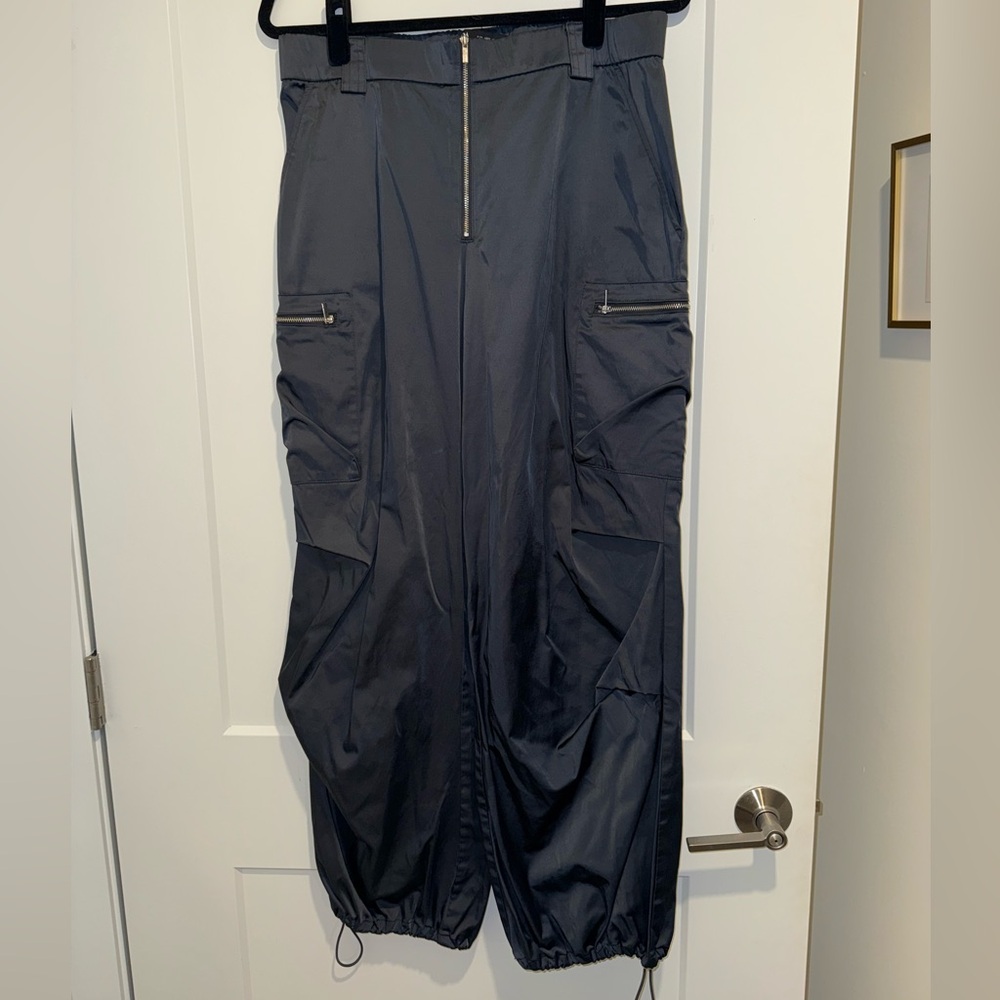 Zara Navy Blue Cargo Jogger Pants
